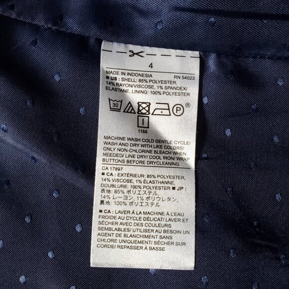 Banana Republic Blue Tweed Blazer Size 4 - Picture 3 of 13